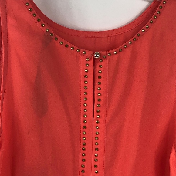Renee C. Orange Studded Back Sleeveless Top S NWT - Picture 4 of 8